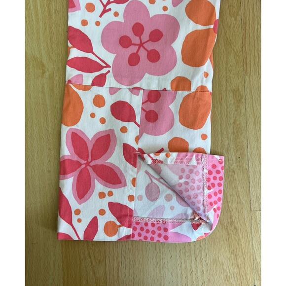 Vintage Esprit Floral Pants Capris Orange Pink Slit Button Clasp Size 5/6 - Picture 5 of 7